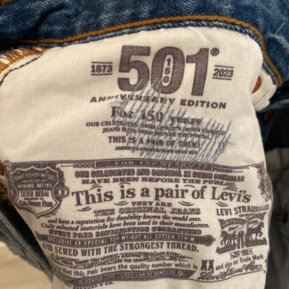 Levi’s 150 Yr. Ann. Selvedge Capital E 501, XOXO Collab., 28x30, EUC, $225 MSRP - Picture 6 of 13